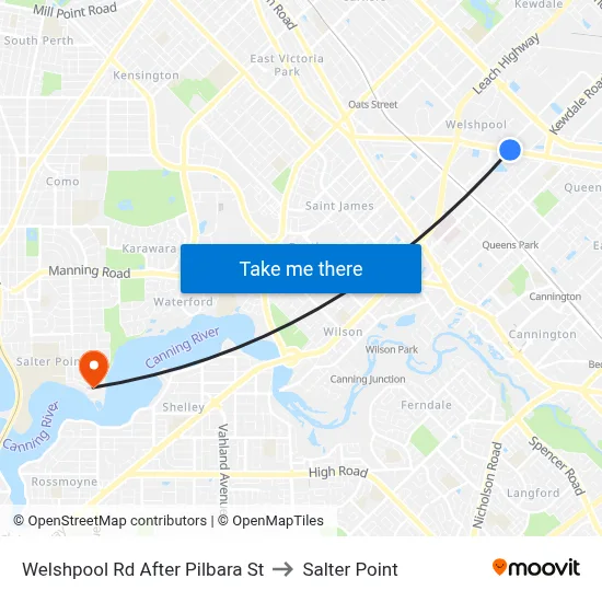 Welshpool Rd After Pilbara St to Salter Point map