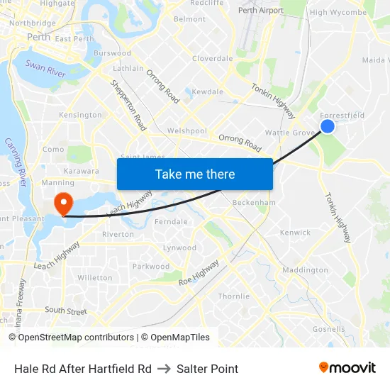 Hale Rd After Hartfield Rd to Salter Point map