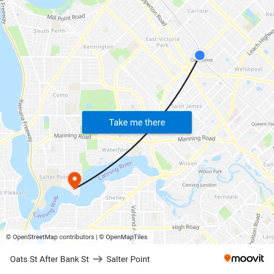 Oats St After Bank St to Salter Point map