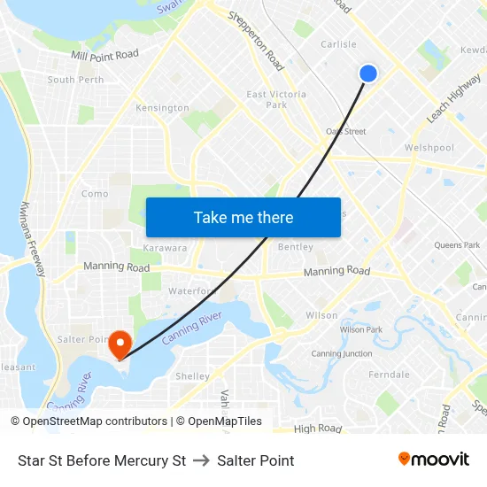 Star St Before Mercury St to Salter Point map
