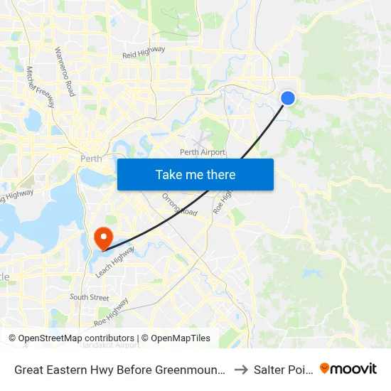 Great Eastern Hwy Before Greenmount Ri to Salter Point map