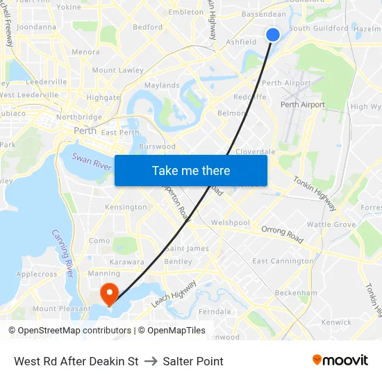 West Rd After Deakin St to Salter Point map