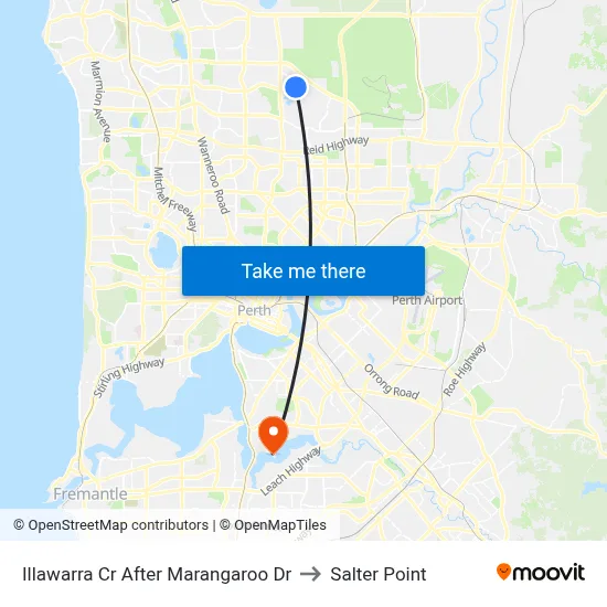 Illawarra Cr After Marangaroo Dr to Salter Point map