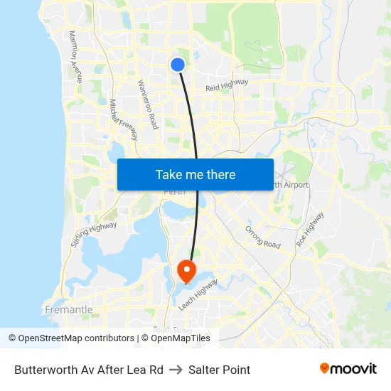 Butterworth Av After Lea Rd to Salter Point map