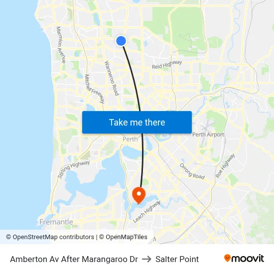 Amberton Av After Marangaroo Dr to Salter Point map