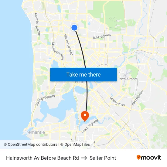 Hainsworth Av Before Beach Rd to Salter Point map