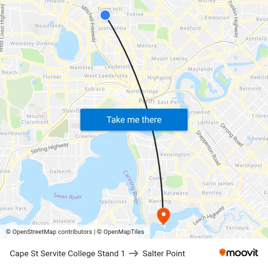 Cape St Servite College Stand 1 to Salter Point map