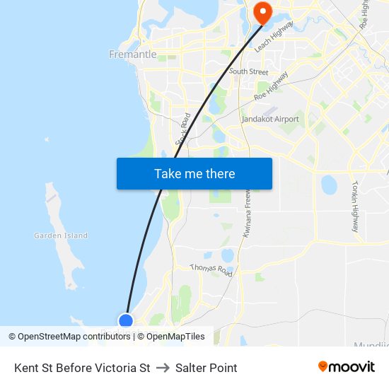 Kent St Before Victoria St to Salter Point map