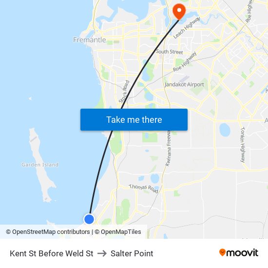 Kent St Before Weld St to Salter Point map