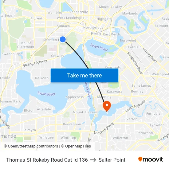 Thomas St Rokeby Road Cat Id 136 to Salter Point map