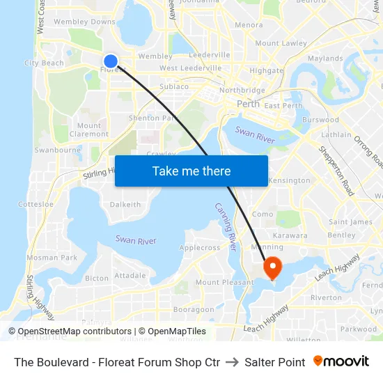The Boulevard  - Floreat Forum Shop Ctr to Salter Point map