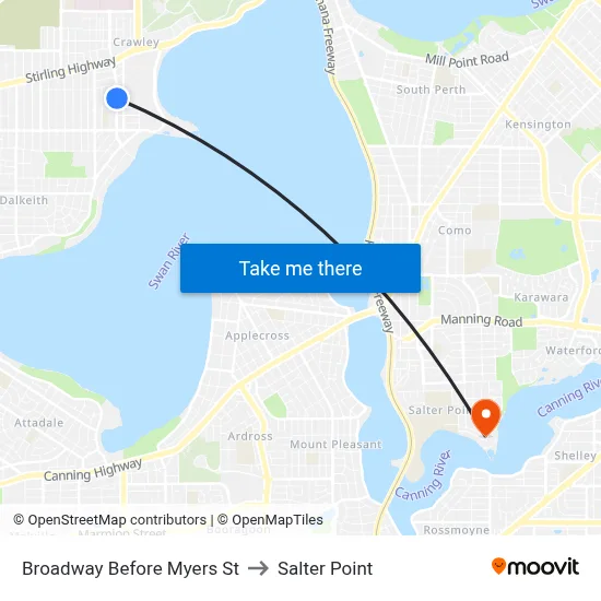 Broadway   Before Myers St to Salter Point map