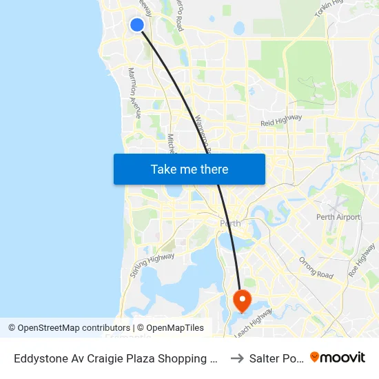 Eddystone Av Craigie Plaza Shopping Centre to Salter Point map