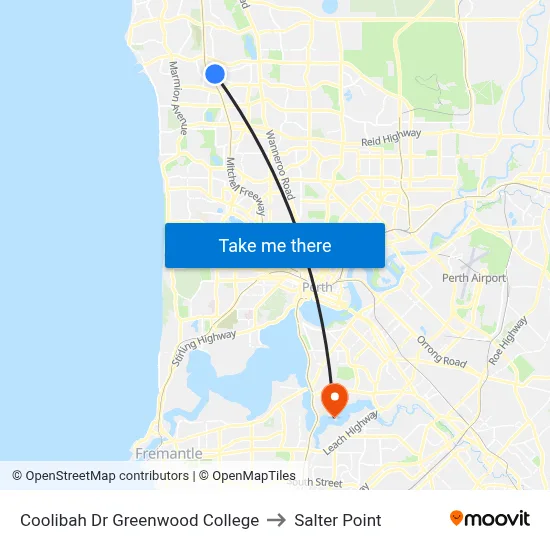 Coolibah Dr Greenwood College to Salter Point map