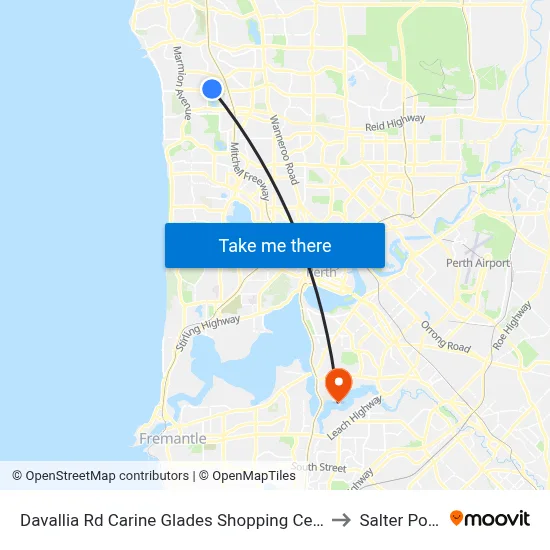 Davallia Rd Carine Glades Shopping Centre to Salter Point map