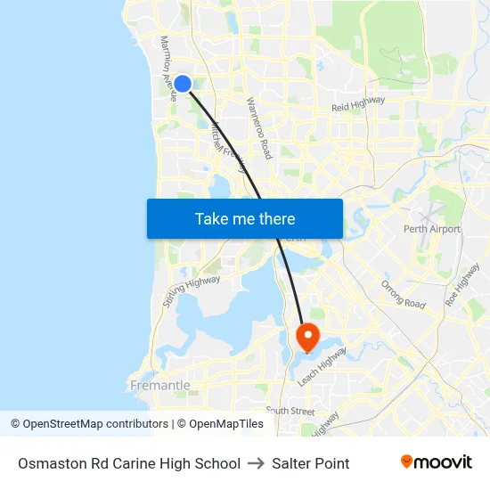 Osmaston Rd Carine High School to Salter Point map