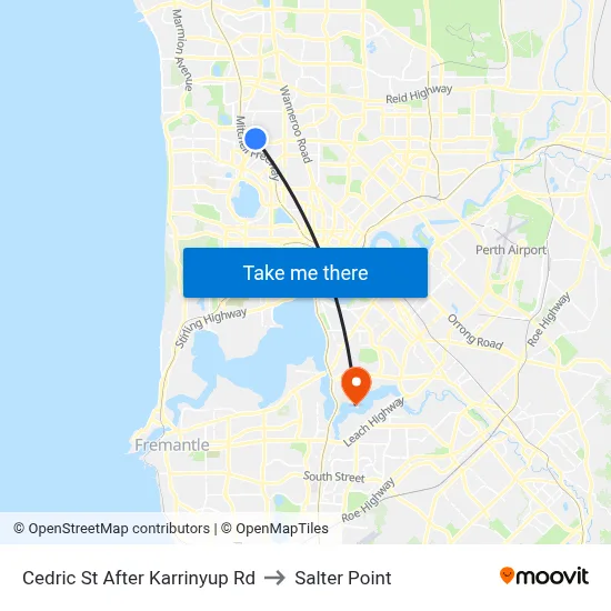 Cedric St After Karrinyup Rd to Salter Point map