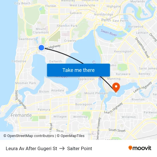 Leura Av After Gugeri St to Salter Point map