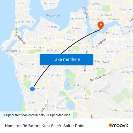 Hamilton Rd Before Kent St to Salter Point map