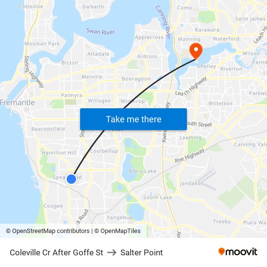 Coleville Cr After Goffe St to Salter Point map