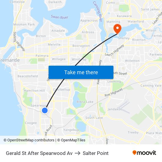 Gerald St After Spearwood Av to Salter Point map