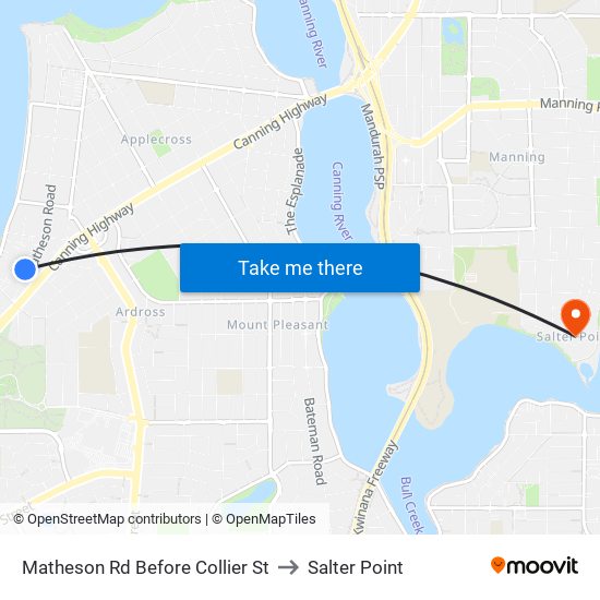 Matheson Rd Before Collier St to Salter Point map