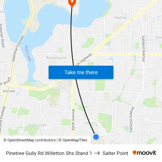 Pinetree Gully Rd Willetton Shs Stand 1 to Salter Point map