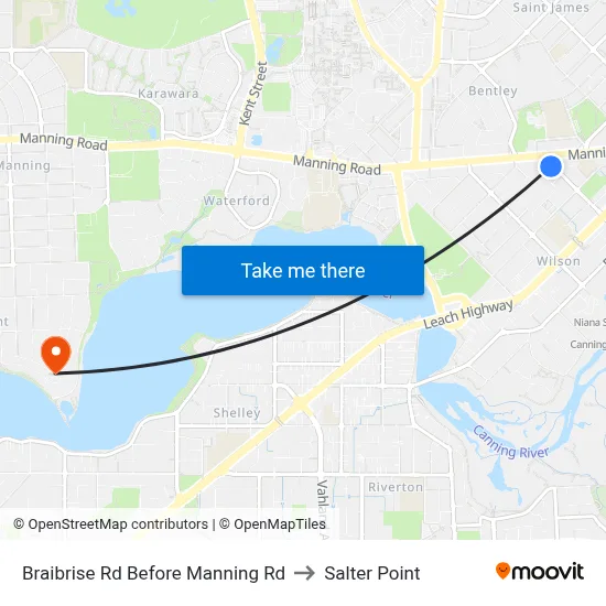 Braibrise Rd Before Manning Rd to Salter Point map