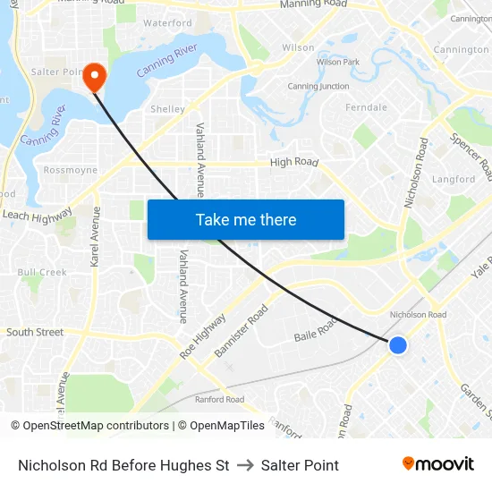 Nicholson Rd Before Hughes St to Salter Point map