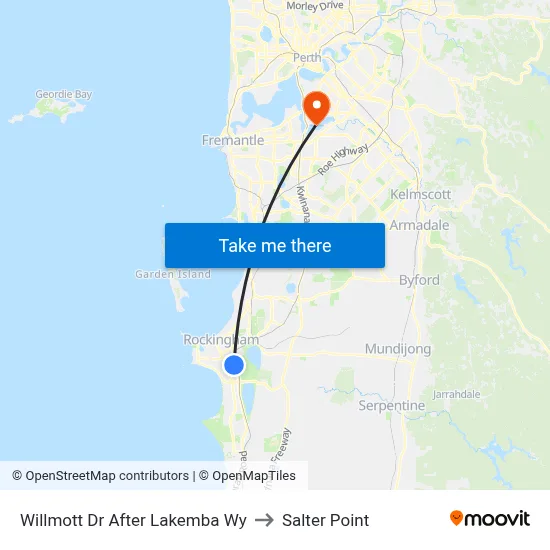 Willmott Dr After Lakemba Wy to Salter Point map