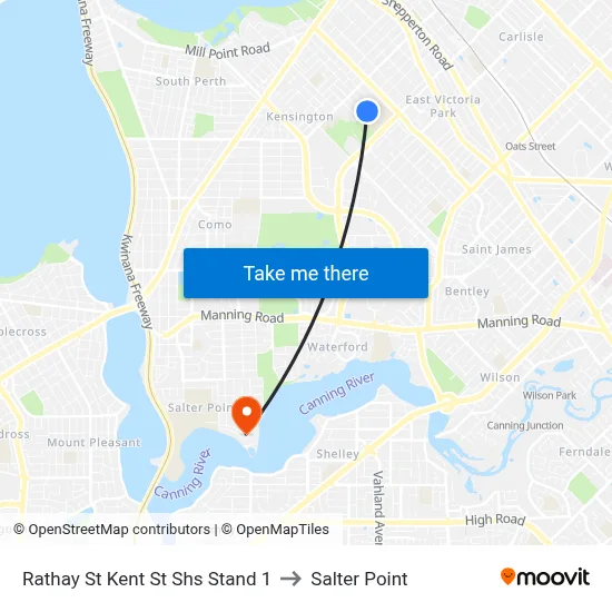 Rathay St Kent St Shs Stand 1 to Salter Point map