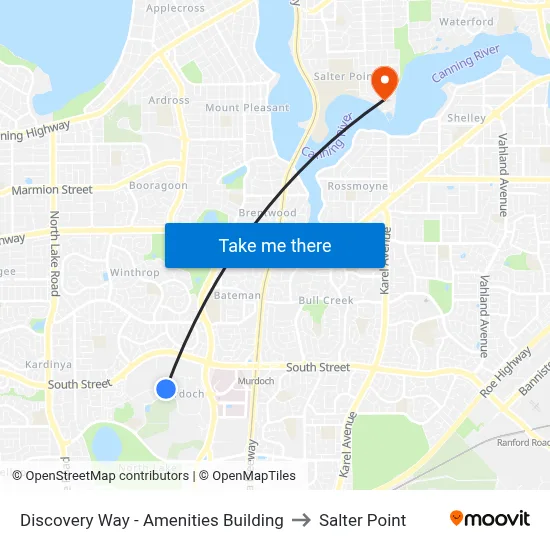 Discovery Way - Amenities Building to Salter Point map
