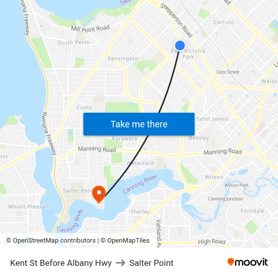 Kent St Before Albany Hwy to Salter Point map