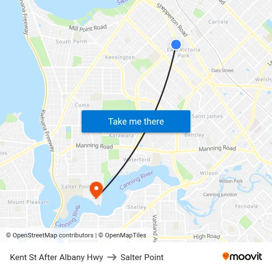 Kent St After Albany Hwy to Salter Point map