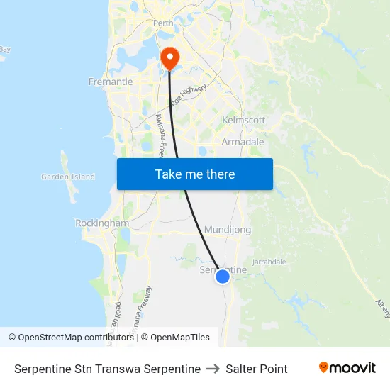 Serpentine Stn Transwa Serpentine to Salter Point map