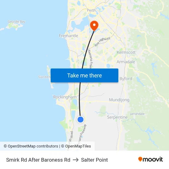 Smirk Rd After Baroness Rd to Salter Point map