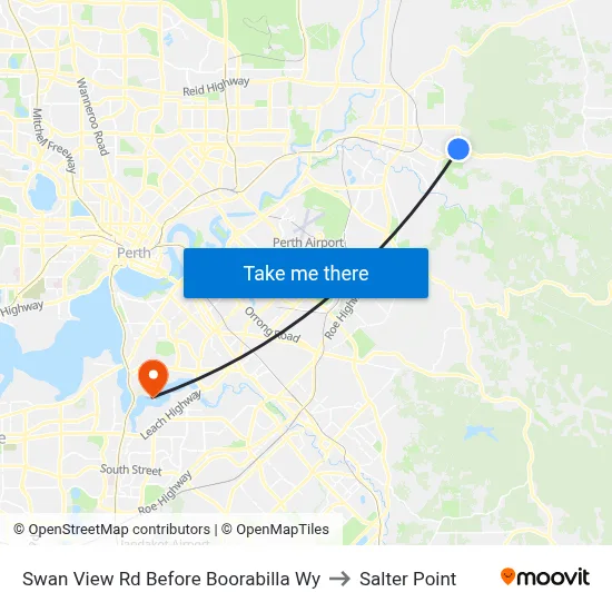 Swan View Rd Before Boorabilla Wy to Salter Point map