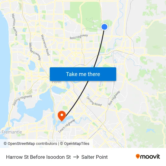 Harrow St Before Isoodon St to Salter Point map