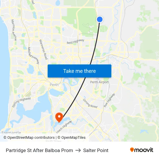 Partridge St After Balboa Prom to Salter Point map