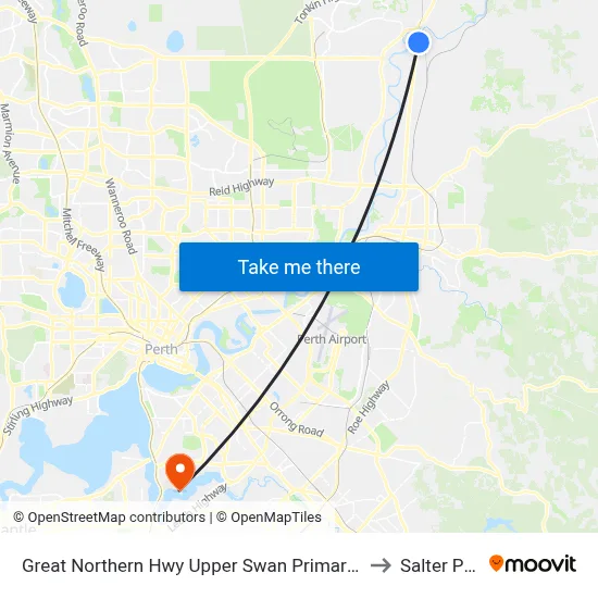 Great Northern Hwy Upper Swan Primary Stand 1 to Salter Point map
