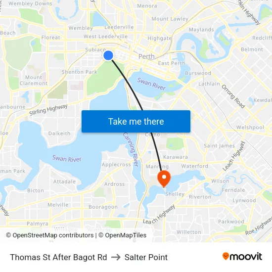 Thomas St After Bagot Rd to Salter Point map