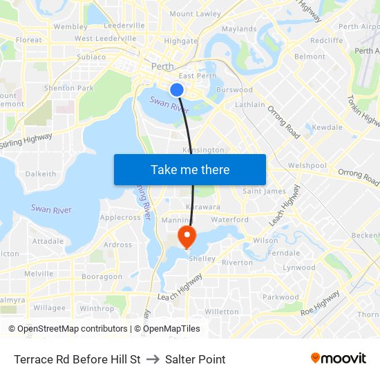 Terrace Rd Before Hill St to Salter Point map