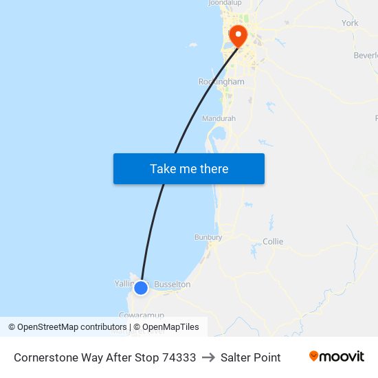 Cornerstone Way After Stop 74333 to Salter Point map