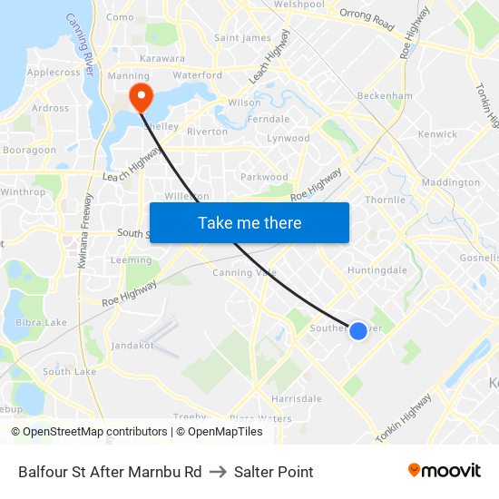 Balfour St After Marnbu Rd to Salter Point map
