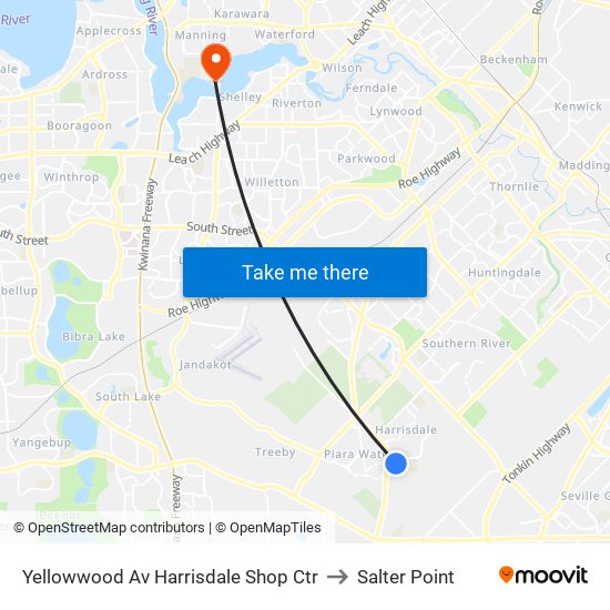 Yellowwood Av Harrisdale Shop Ctr to Salter Point map