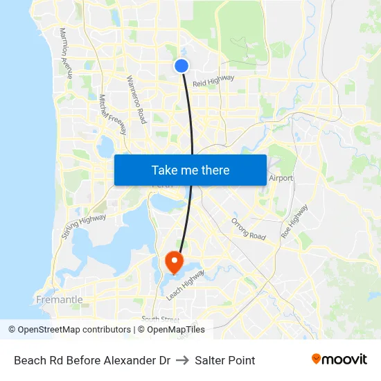 Beach Rd Before Alexander Dr to Salter Point map