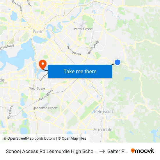 School Access Rd Lesmurdie High School Stand 2 to Salter Point map