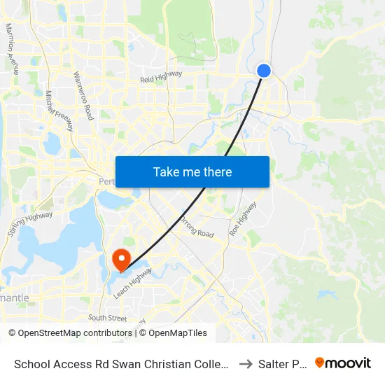 School Access Rd Swan Christian College Stand 1 to Salter Point map