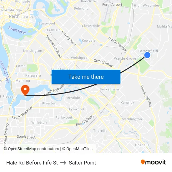 Hale Rd Before Fife St to Salter Point map