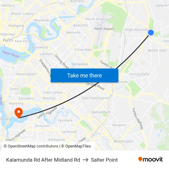 Kalamunda Rd After Midland Rd to Salter Point map